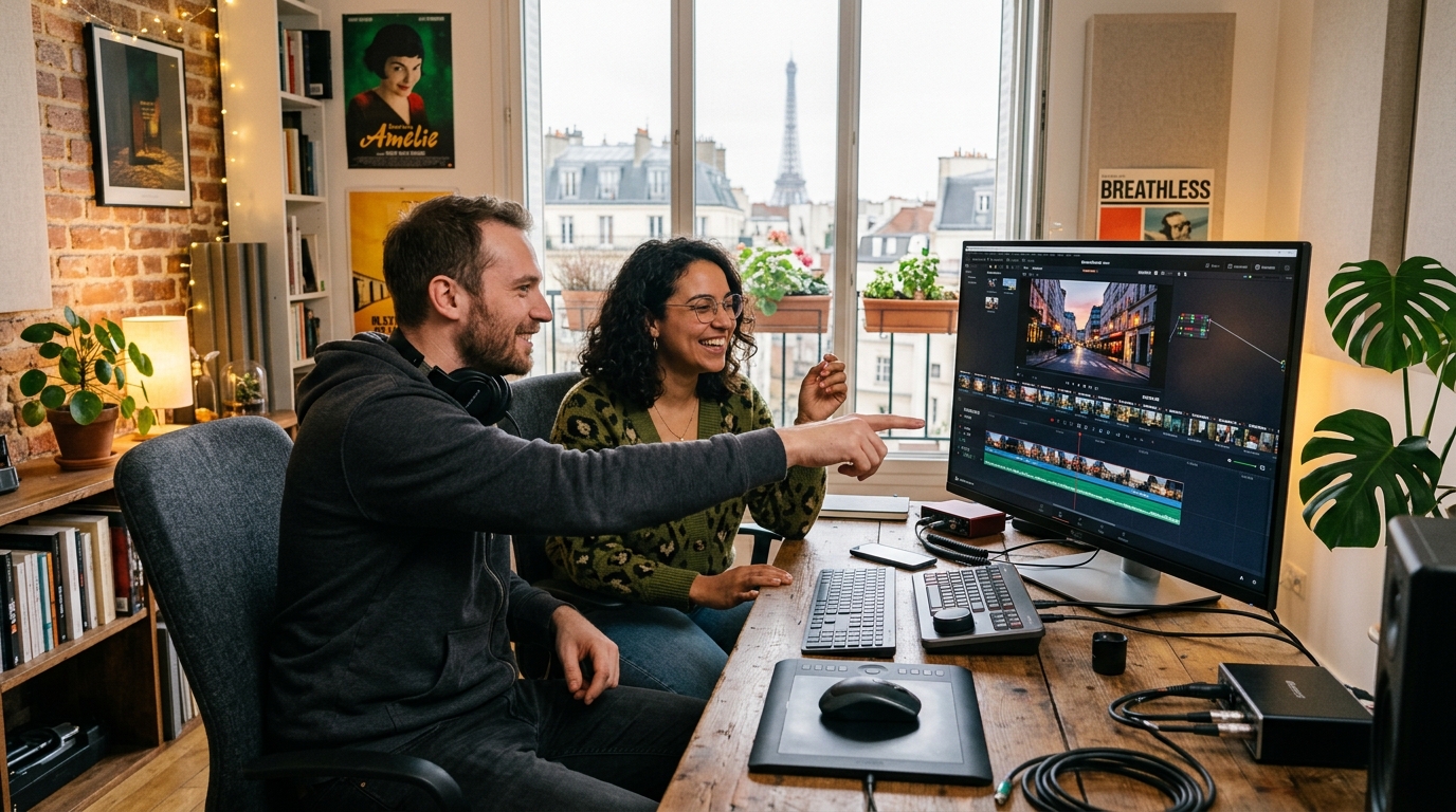 Collaboration en studio d'image et son